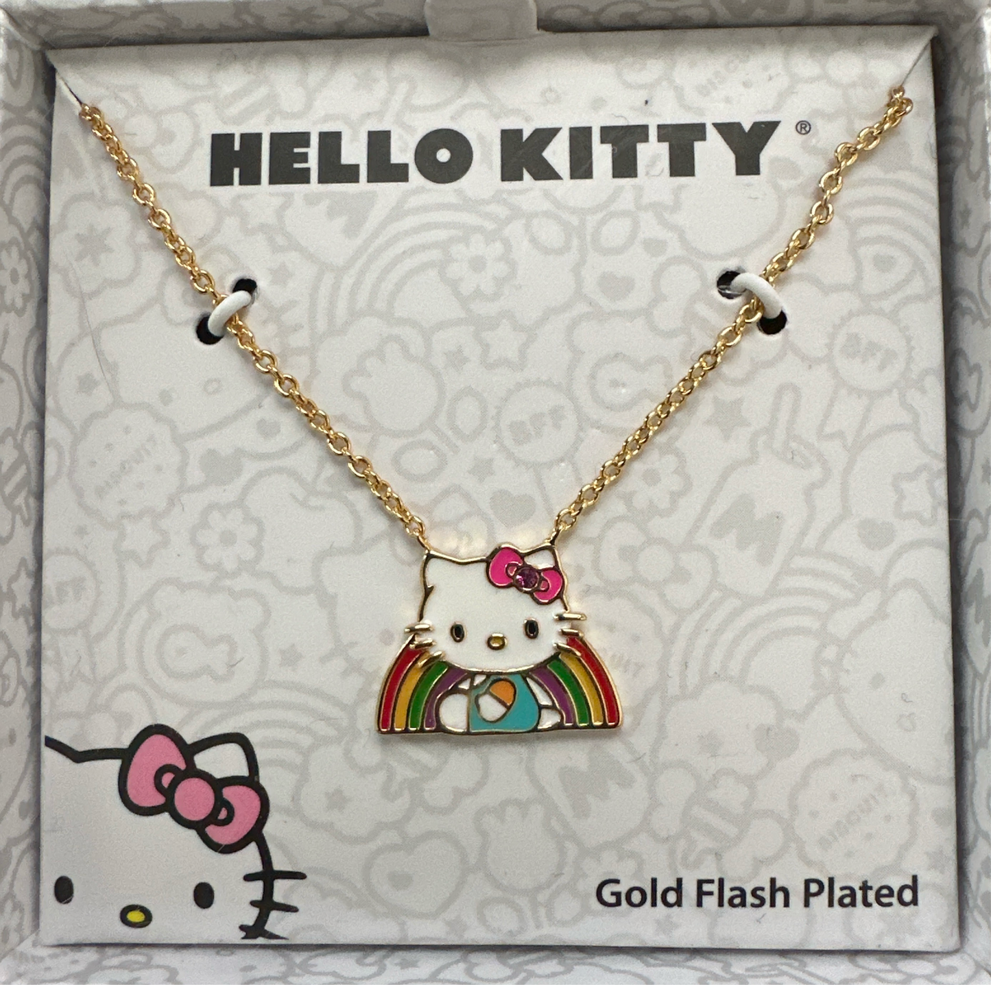 Hello Kitty Necklace - Gold Rainbow