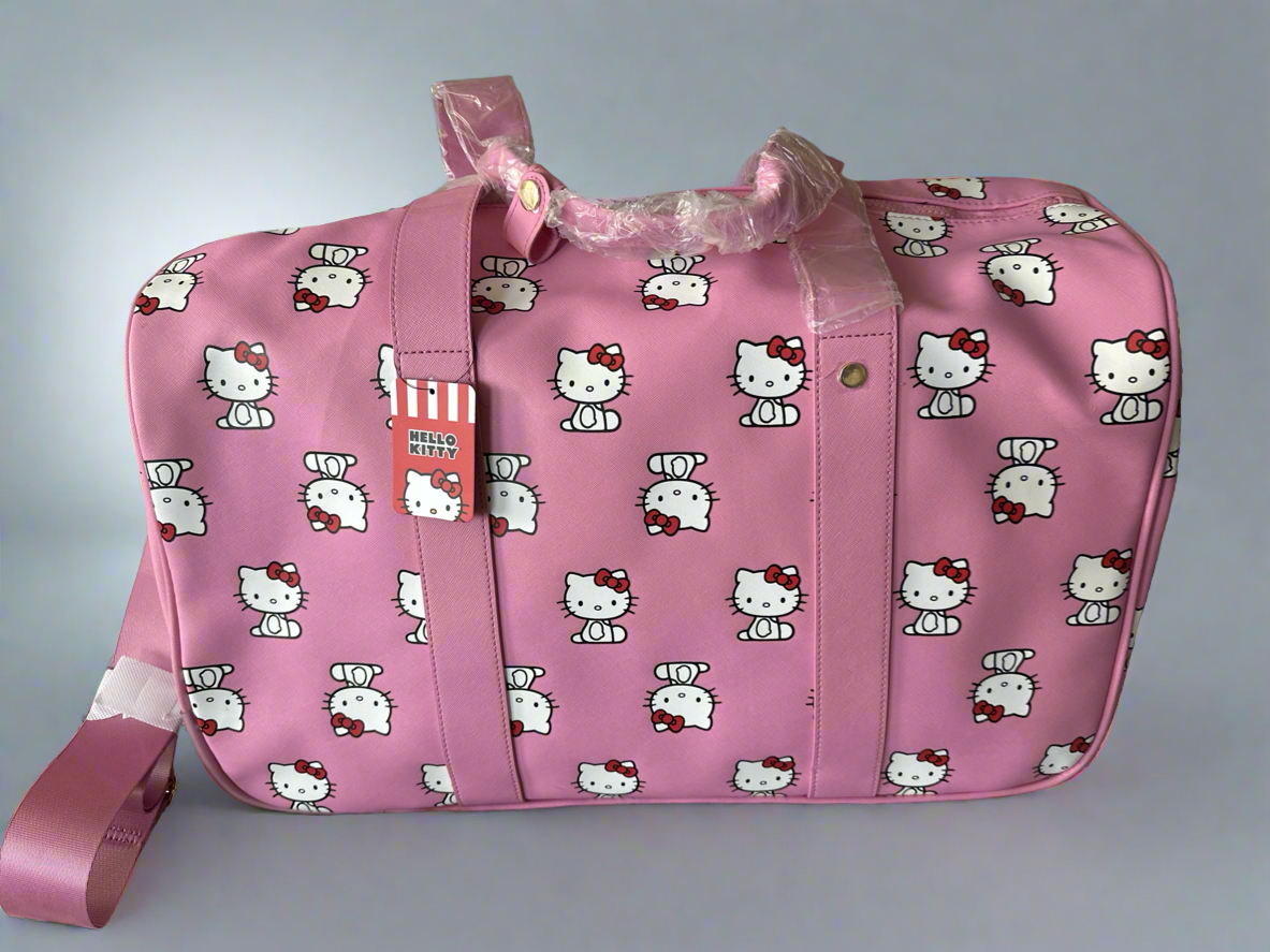 Hello Kitty Pink Rolling Duffel Carry-On Bag