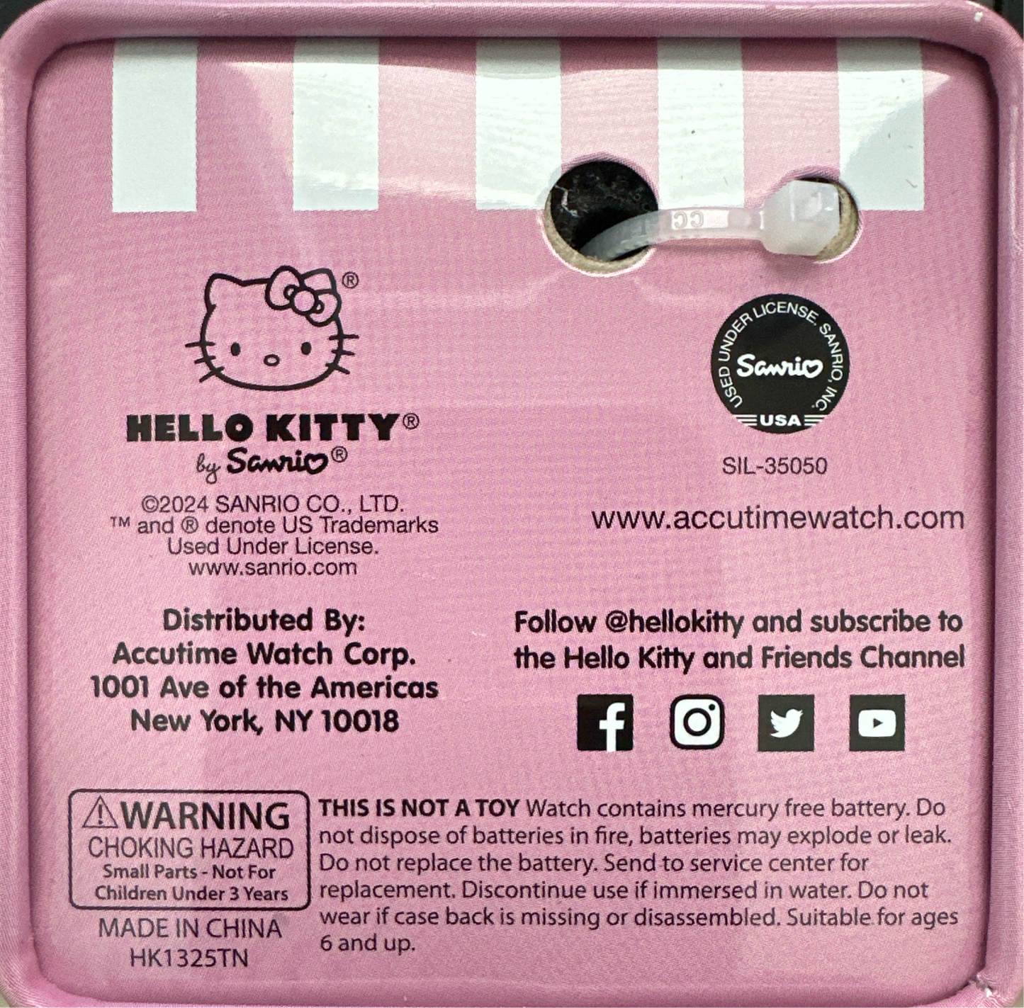 Hello Kitty Kid's Watch - Pink Crystal Rainbow City