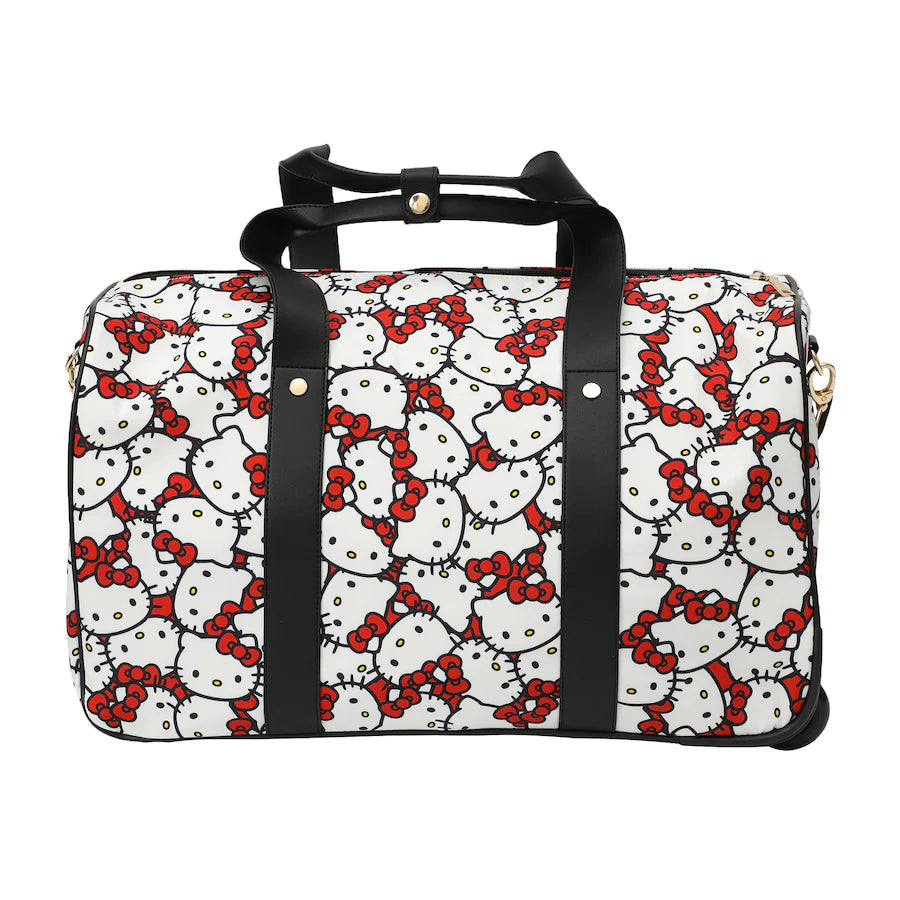 Hello Kitty Rolling Duffel - Black White Red Design