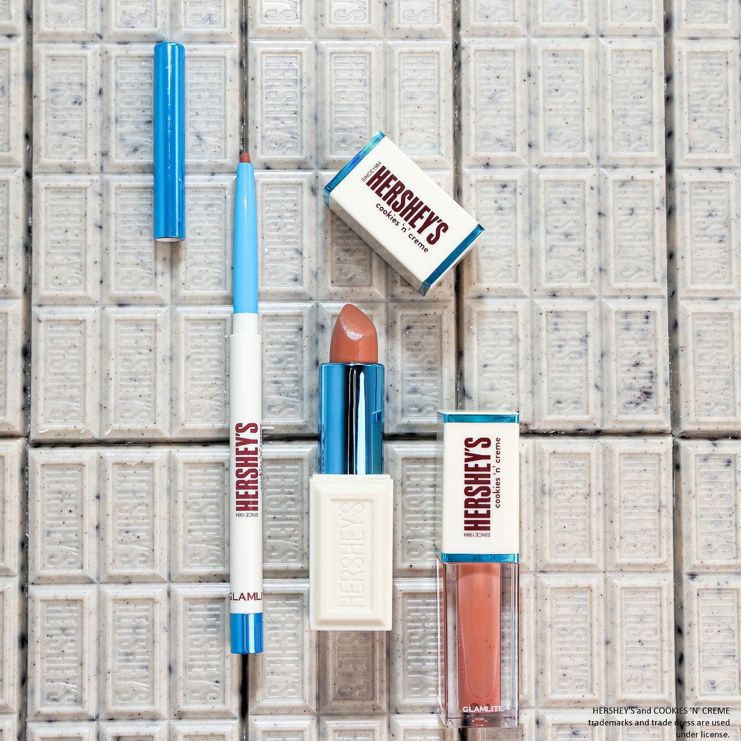 Hershey's x Glamlite Cookies n Creme Lip Kit