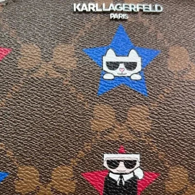 Karl Lagerfeld Maybelle Brown Multi Star Dome Crossbody Bag