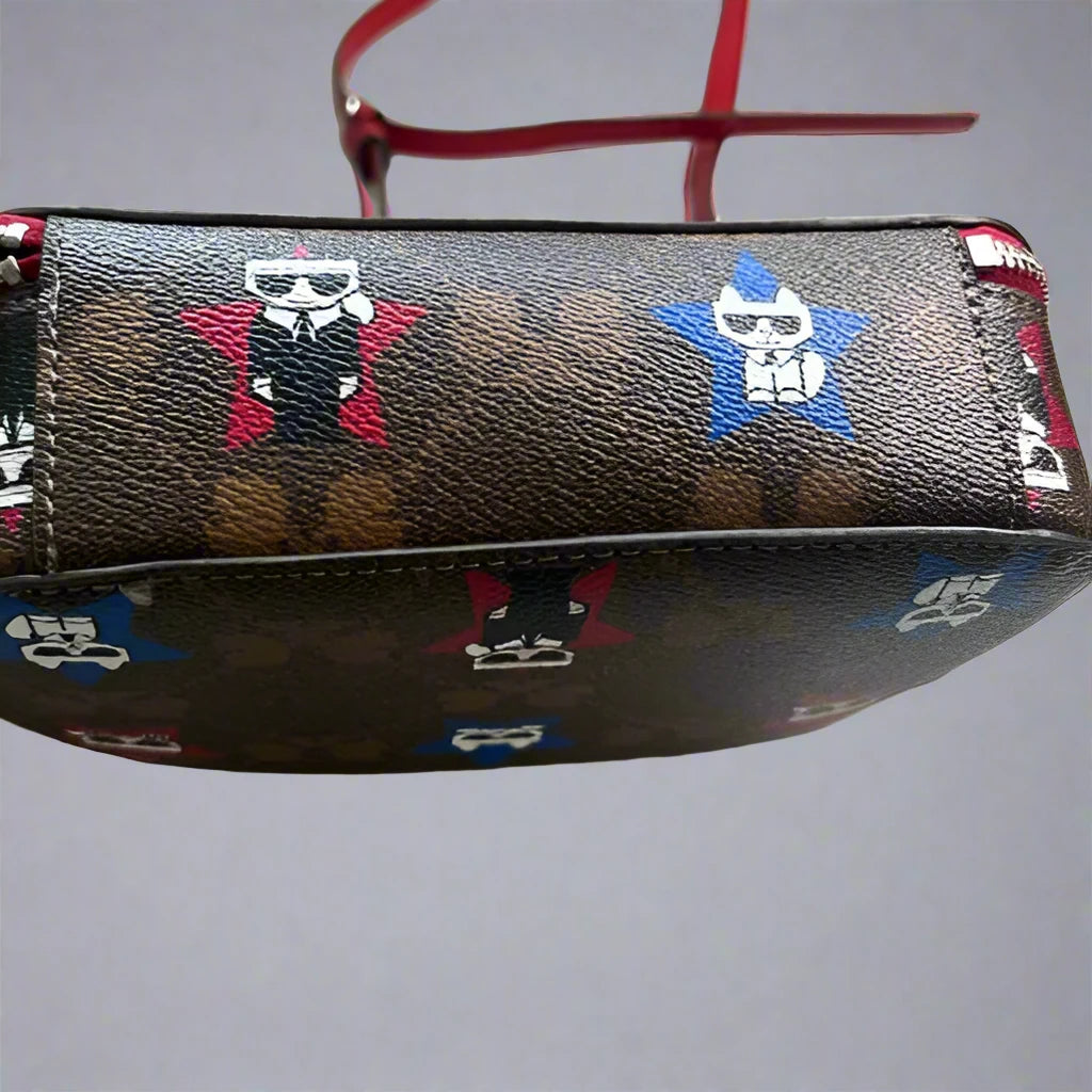 Karl Lagerfeld Maybelle Brown Multi Star Dome Crossbody Bag