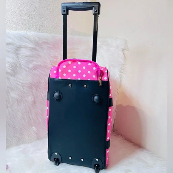 Disney Minnie Mouse Pink Polka Dot Rolling Travel Case