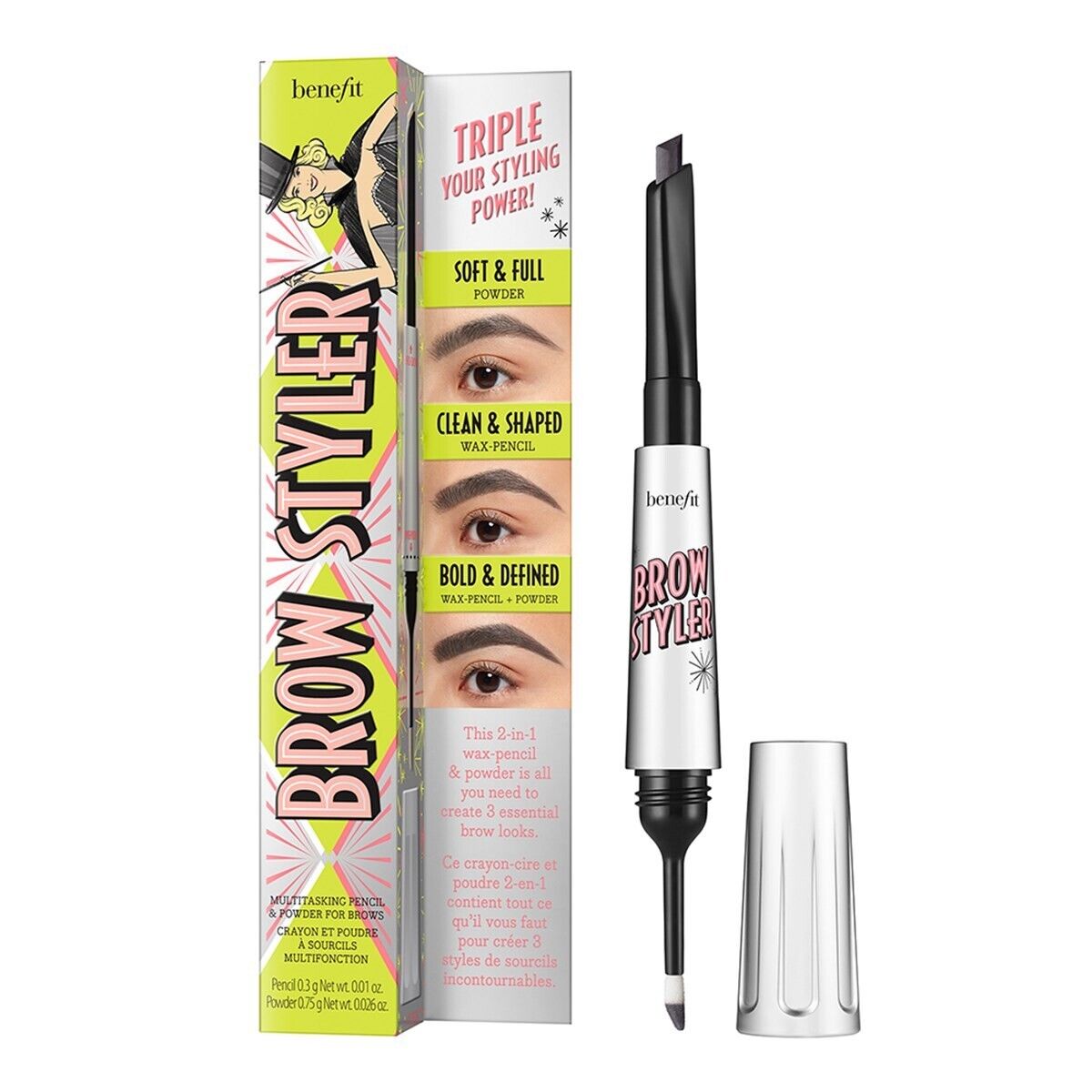 New in Box: Benefit Brow Styler Pencil & Powder for Brows - Cool Grey
