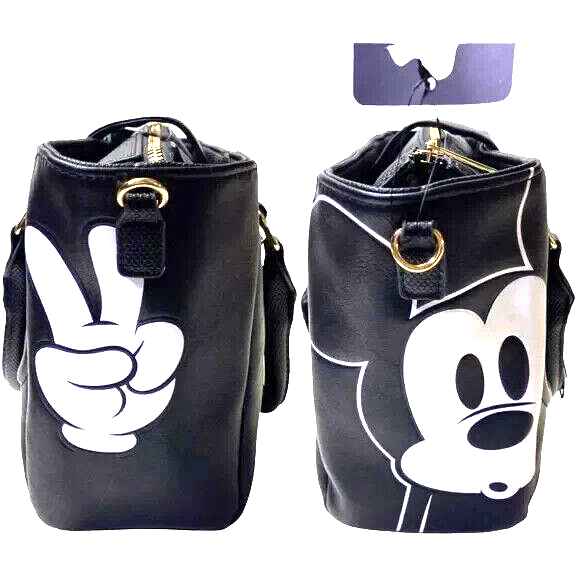 Mickey Mouse Bioworld Mfg. Satchel/Crossbody Bag - Black/White Peace
