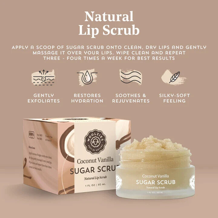 Woolzies Sugar Lip Scrub - Coconut Vanilla