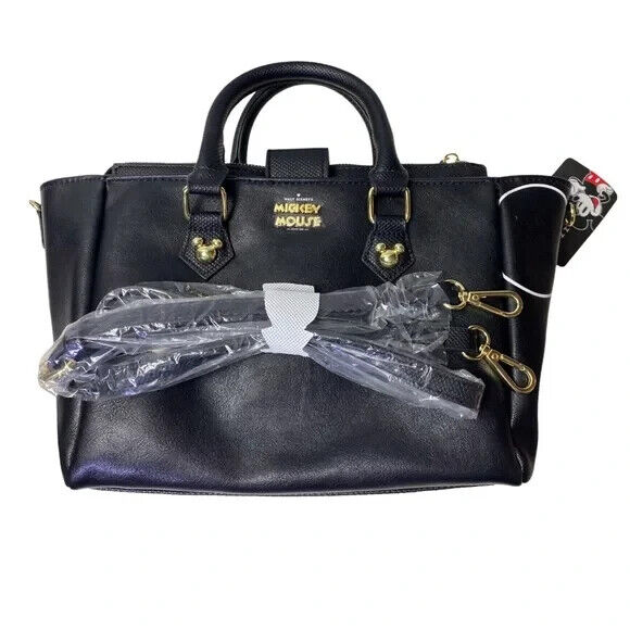 Mickey Mouse Bioworld Mfg. Satchel/Crossbody Bag - Black/White Peace
