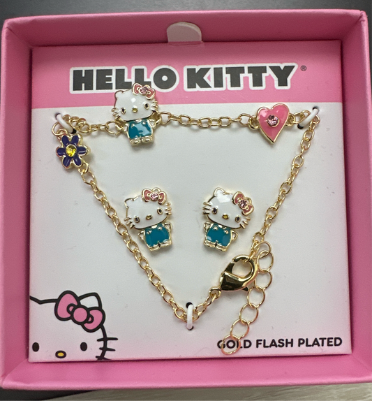 Hello Kitty Bracelet & Earrings Set
