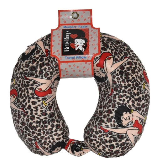 Betty Boop Memory Foam Travel Pillow Cheetah Print