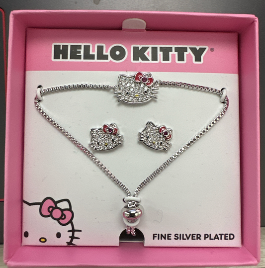 Hello Kitty Bracelet & Earrings Set - Head w/Bow