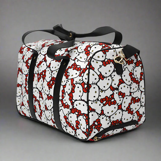 Hello Kitty Rolling Duffel - Black White Red Design