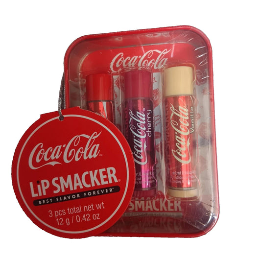 Lip Smacker Coca Cola Best Flavor Forever 3 Pc Lip Balms in Collectable Tin
