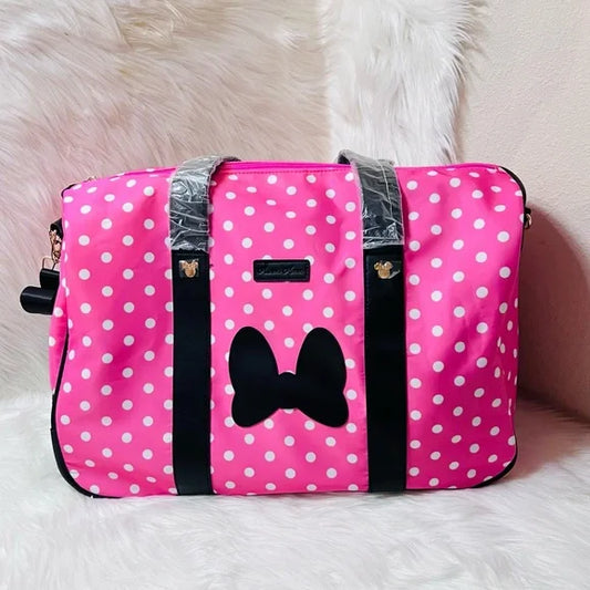 Disney Minnie Mouse Pink Polka Dot Rolling Travel Case