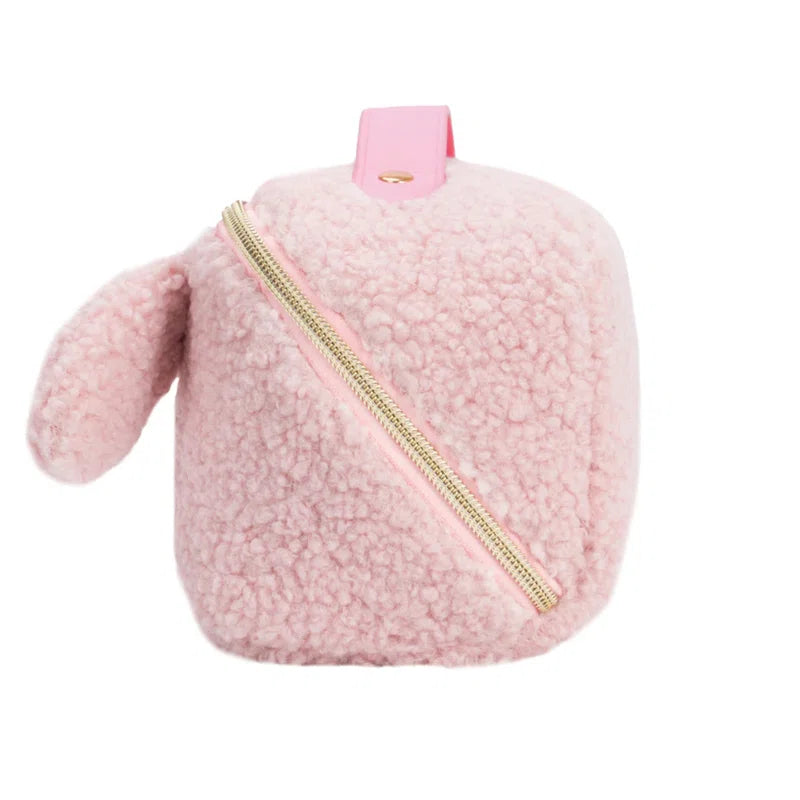 My Melody Hello Kitty Unfold Travel Makeup Bag Faux Sherpa