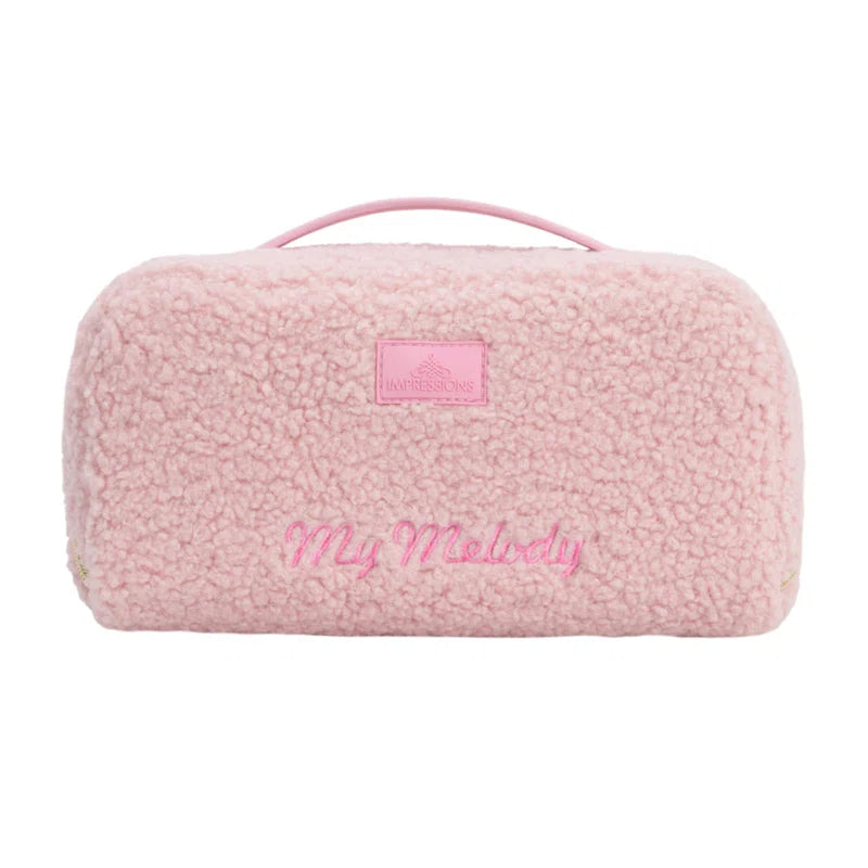 My Melody Hello Kitty Unfold Travel Makeup Bag Faux Sherpa